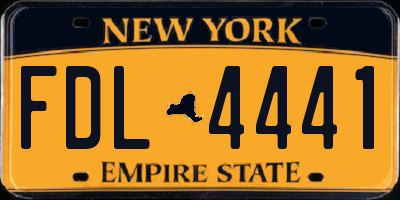 NY license plate FDL4441
