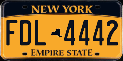 NY license plate FDL4442