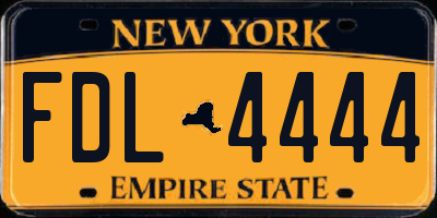NY license plate FDL4444