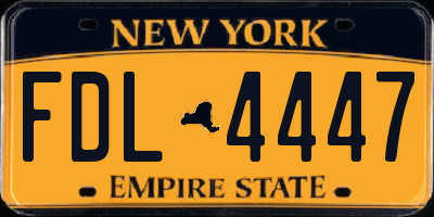 NY license plate FDL4447