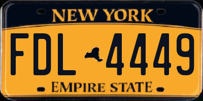 NY license plate FDL4449