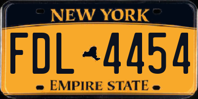 NY license plate FDL4454