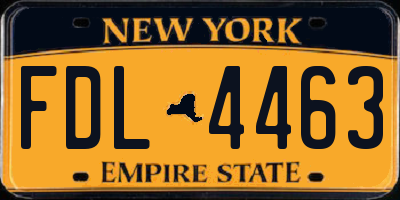 NY license plate FDL4463