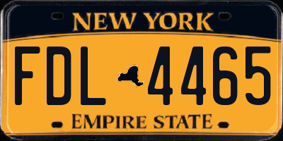 NY license plate FDL4465