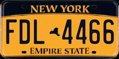 NY license plate FDL4466