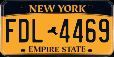 NY license plate FDL4469
