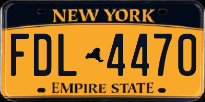 NY license plate FDL4470