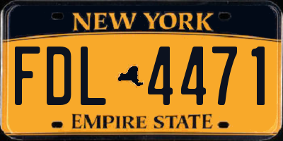 NY license plate FDL4471