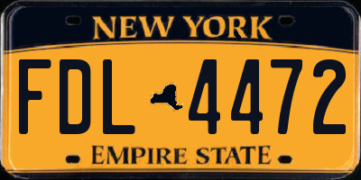 NY license plate FDL4472