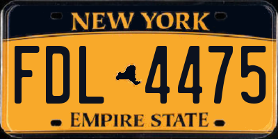 NY license plate FDL4475