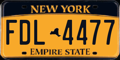NY license plate FDL4477