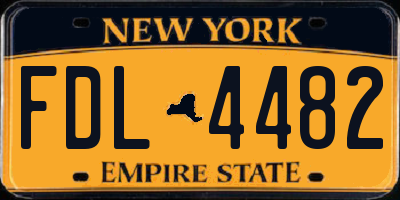 NY license plate FDL4482