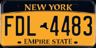 NY license plate FDL4483