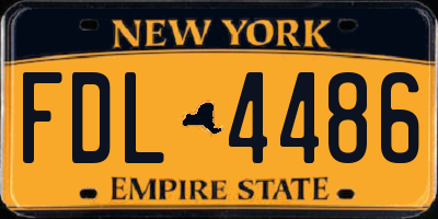 NY license plate FDL4486