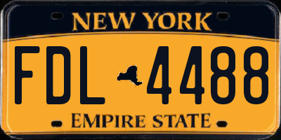 NY license plate FDL4488
