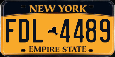 NY license plate FDL4489