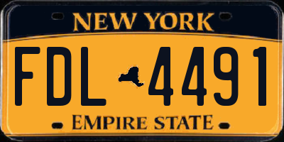NY license plate FDL4491