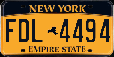 NY license plate FDL4494