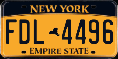 NY license plate FDL4496