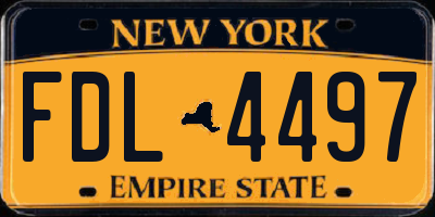 NY license plate FDL4497