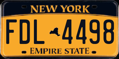 NY license plate FDL4498