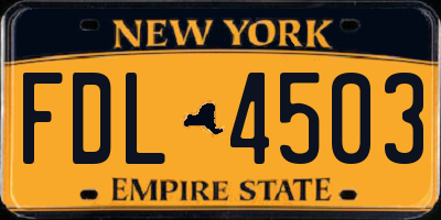 NY license plate FDL4503