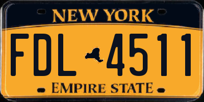 NY license plate FDL4511