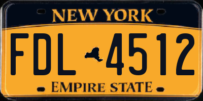 NY license plate FDL4512