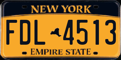 NY license plate FDL4513