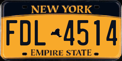 NY license plate FDL4514