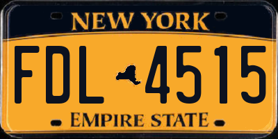 NY license plate FDL4515