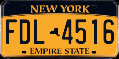 NY license plate FDL4516