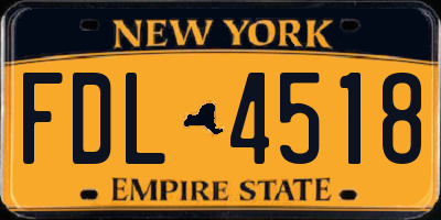 NY license plate FDL4518