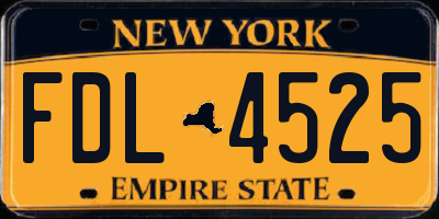 NY license plate FDL4525