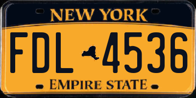 NY license plate FDL4536