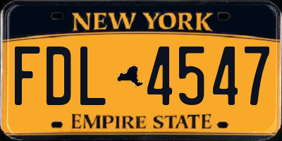 NY license plate FDL4547