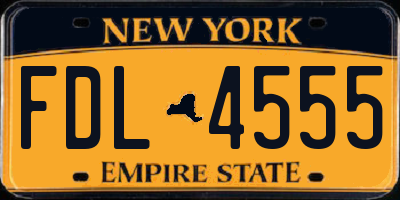 NY license plate FDL4555