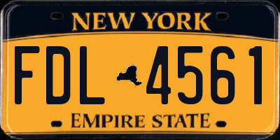 NY license plate FDL4561