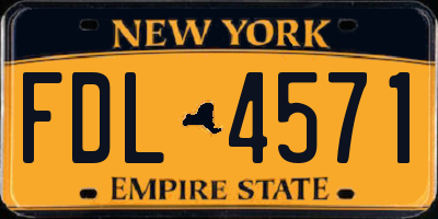 NY license plate FDL4571