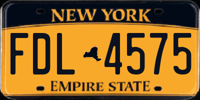 NY license plate FDL4575