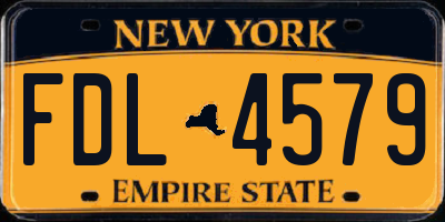 NY license plate FDL4579