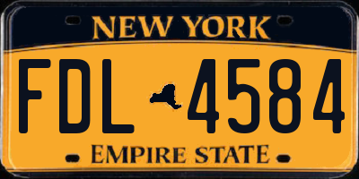 NY license plate FDL4584