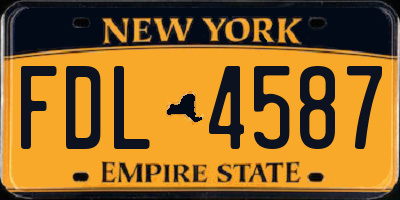 NY license plate FDL4587