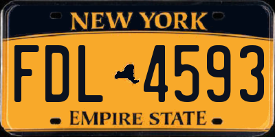 NY license plate FDL4593
