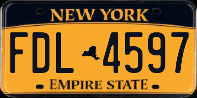 NY license plate FDL4597