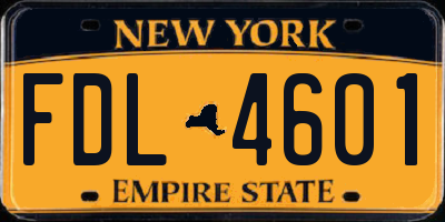 NY license plate FDL4601