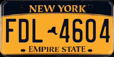 NY license plate FDL4604