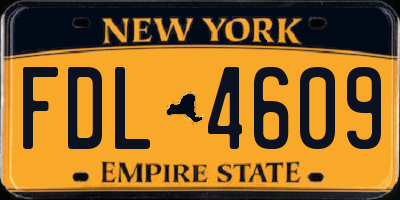 NY license plate FDL4609