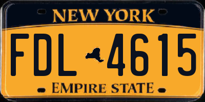 NY license plate FDL4615