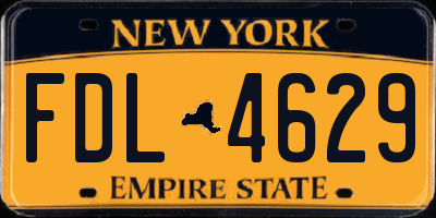 NY license plate FDL4629